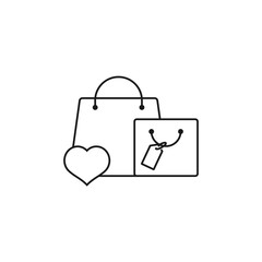 Wall Mural - shopping love - minimal line web icon. simple vector illustration. concept for infographic, website 