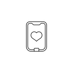 Wall Mural - smartphone love - minimal line web icon. simple vector illustration. concept for infographic, websit