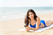 © AntonioDiaz - Portrait Of Woman In Swimwear Using Cellphone At Beach