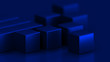 © mvdesign - blue abstract background with cubes, wallpaper 3d illustration
