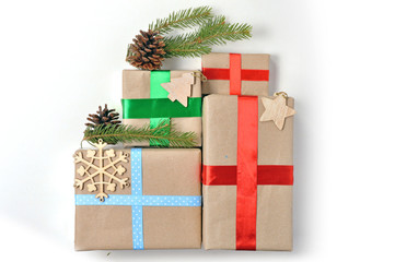 Christmas decorations and gift boxes