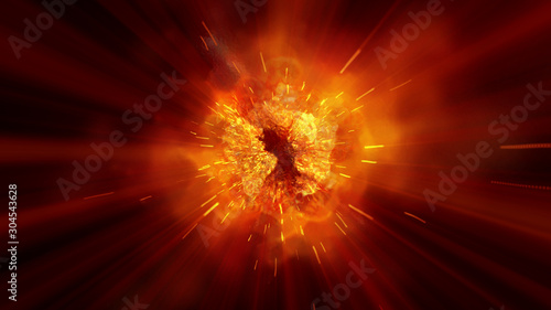 Cuadros en Lienzo explosion fire abstract background texture