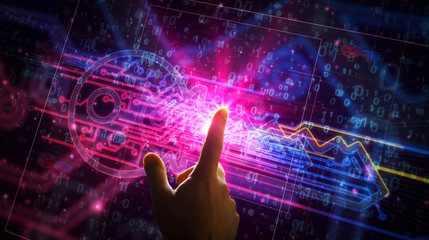 Wall Mural - cyber security key futuristic illustration