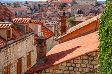 Dubrovnik. Red Terra Cotta Roof Tiles In The Old Town Of Dubrovnik