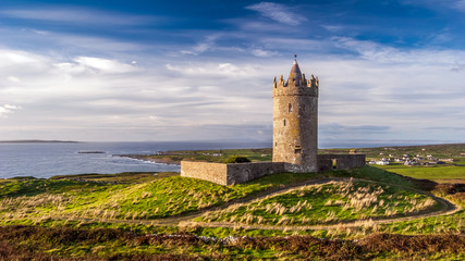 doonagore castle round tower in county clare, ireland