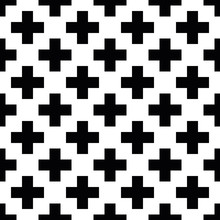 Abstract Seamless Pattern Background. Mosaic Of Black Geometric Crosses With White Outline. Vector Illustration