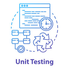 Wall Mural - unit testing concept icon. software development stage idea thin line illustration. application perfo