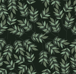 Poster - Green leaves background vector design