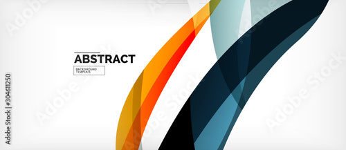 Linear wave web template. Vector illustration bright design. Decorative print...