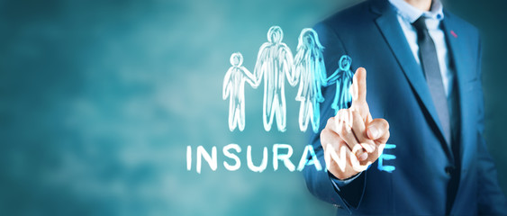 Family care and protection insurance concept