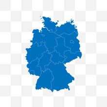 Germany Map On Transparent Background. Vector Illustration.