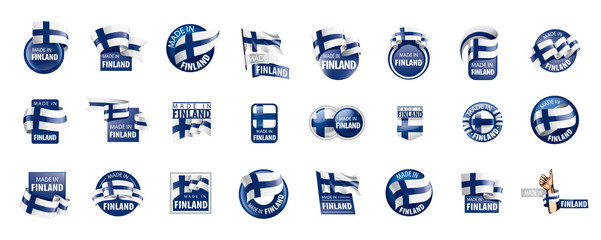 Wall Mural - Finland flag, vector illustration on a white background