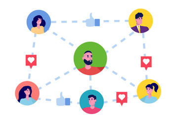 Referral marketing. Refer a friend vector illustration concept. Can use for landing page, mobile app.