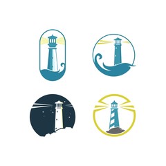 Wall Mural - light house logo, icon and template