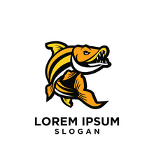 Tiger Fish Logo Icon Design Vector Illustration