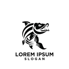Tiger Fish Logo Icon Design Vector Illustration