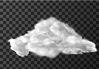 Wall Mural - white cloud, weather meteo icon realistic vector illustration. fluffy cumulus cloud, isolated on tra
