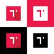 Flat letter T logo icon, long shadow style