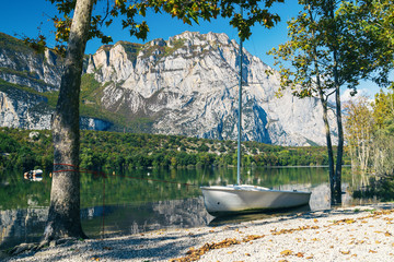 Lago di Cavedine beautiful lake. Italy. Arco