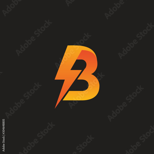 Initial B Letter With Lightning Bolt Logo Vector Design Buy This Stock Vector And Explore Similar Vectors At Adobe Stock Adobe Stock