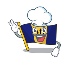 Poster - Happy flag barbados cartoon Chef character with white hat