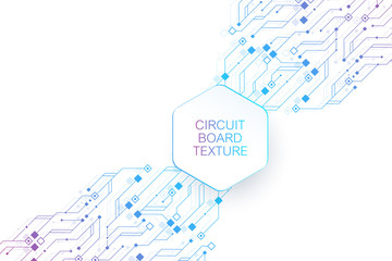 Leinwandbilder - Technology abstract circuit board texture background. High-tech futuristic circuit board banner wallpaper. Engineering electronic motherboard vector illustration. Technological communication concept