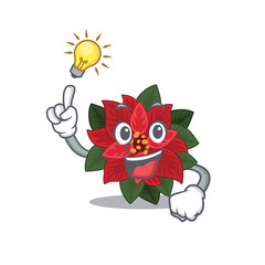 Canvas Print - Mascot flower poinsettia with in have an idea character