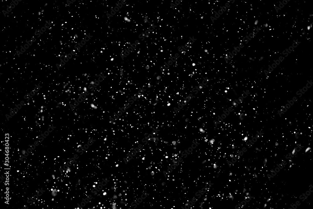 Christmas background, white snow on black background for edit photo. - obrazy, fototapety, plakaty 