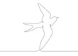 continuous line drawing bird flying