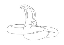 Continuous Line Drawing Snake Cobra