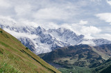 Fototapeta Na ścianę - Peak Shkhara Zemo Svaneti, Georgia. The main Caucasian ridge
