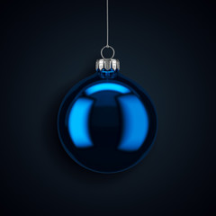 3D Rendering Christmas ball on a dark background