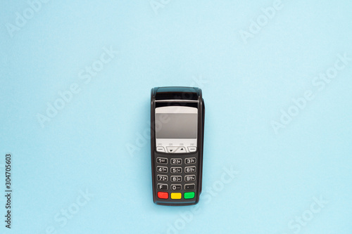 Cuadros en Lienzo black pos terminal on blue background