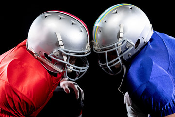 Wall Mural - Two American football players head to head