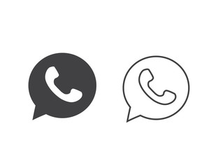 Button phone with shadow. Line Icon Set logo, symbol, app, web, ui. Vector