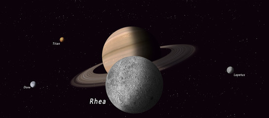 Wall Mural - rhea saturn satellite