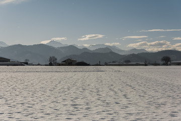 Wall Mural - Italy, Cuneo city, Agientera mountain, winter, snow, mountain peaks