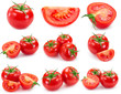 Collection of fresh tomato isolated on white background