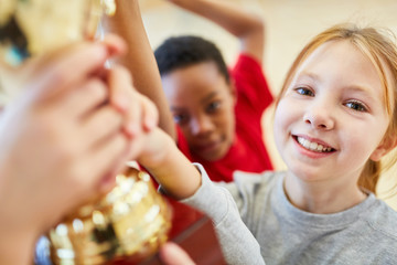 girl at a victory ceremony