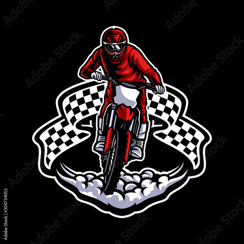 Dekoracja na wymiar  ilustracja-logo-wektor-motocross-motocross-freestyle