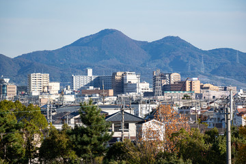 Wall Mural - 大阪平野から見る二上山