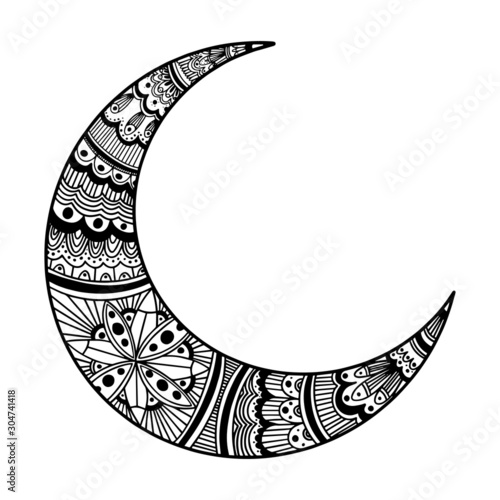 Download Ornament Moon Mandala Moon Stock Vector Adobe Stock
