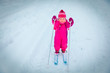 © nadezhda1906 - little girl learning to ski in winter