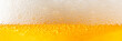 Light Beer with Bubbles and Foam Background. Beer Bubbles Texture Close Up