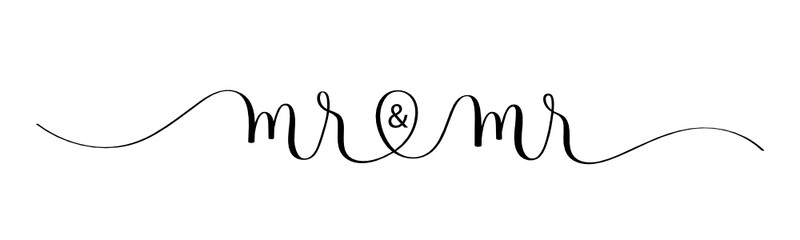 Canvas Print - MR & MR black vector brush calligraphy banner with swashes