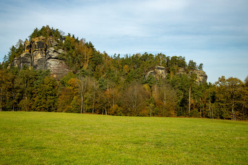 Sandstone mountains in the national park Saxon Switzerland