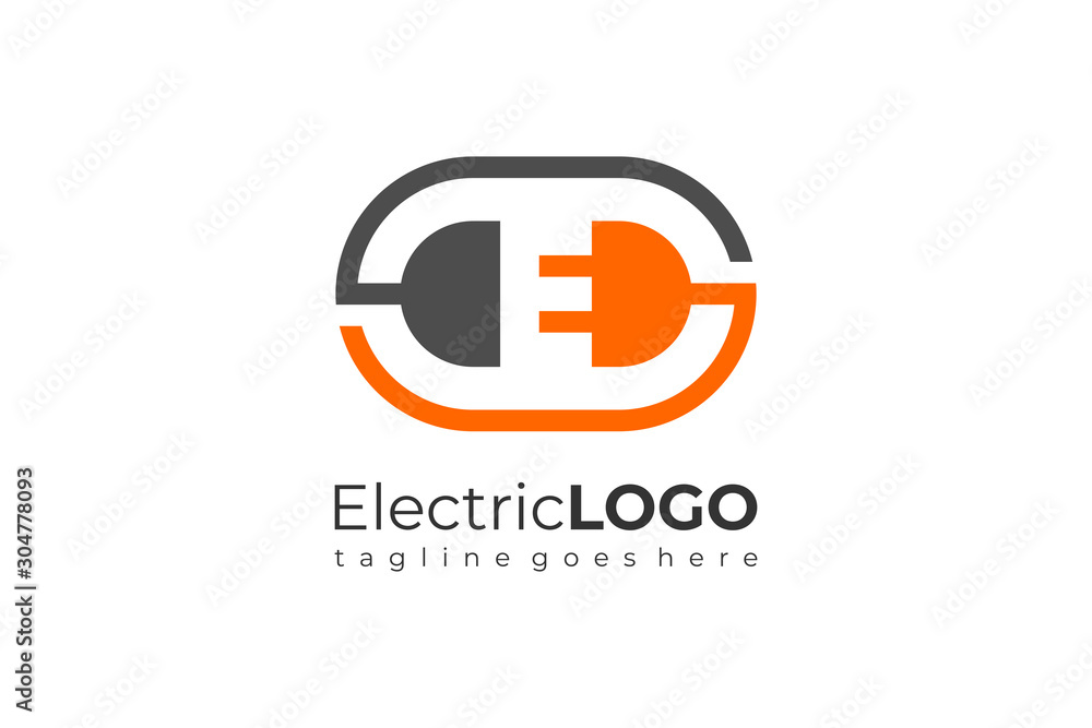 Letter E Electricity Logo Flat Vector Logo Design Template Element ...