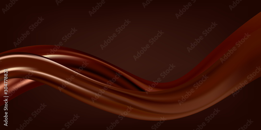 Abstract Chocolate Background, Brown Drapery Silk, Vector Illustration ...