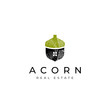 Acorn real estate logo, acorn home icon vector, oak home logo vector