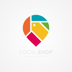 local shop logo design template vector